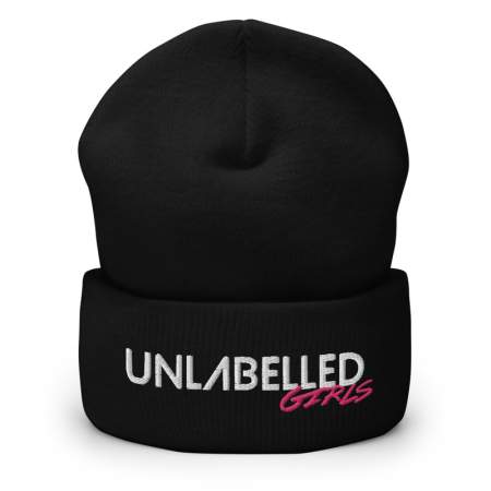 Unlabelled Girls - Black Cuffed Beanie (Magenta) image