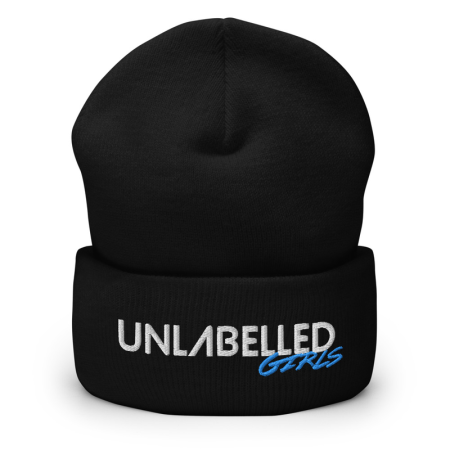 Unlabelled Girls - Black Cuffed Beanie (Cyan) image