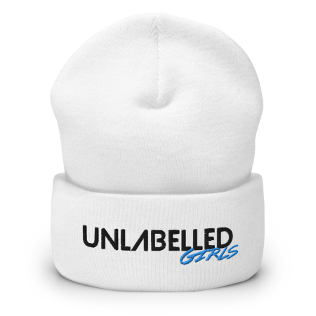 Unlabelled Girls - White Cuffed Beanie (Cyan) image