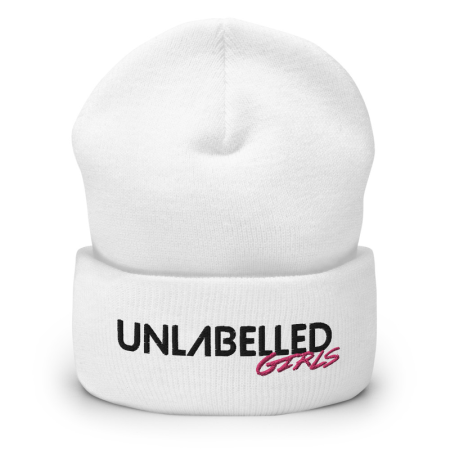 Unlabelled Girls - White Cuffed Beanie (Magenta) image