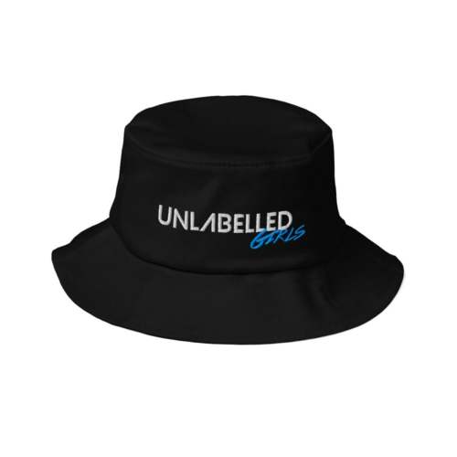 Unlabelled Girls Bucket Hat Black Blue Cyan