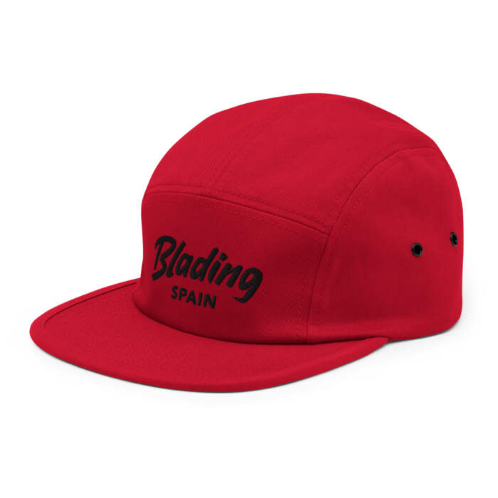 5 panel cap red left front 6515cfbcbb7aa scaled